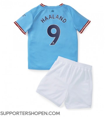 Manchester City Erling Haaland #9 Hemmatröja Barn 2022-23 Kortärmad (+ korta byxor)